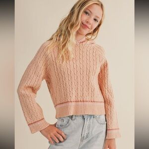 Heart and Arrow Tween Girl Hooded Sweater